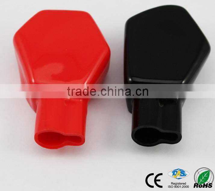 Safety battery terminal nozzle insulator red black
