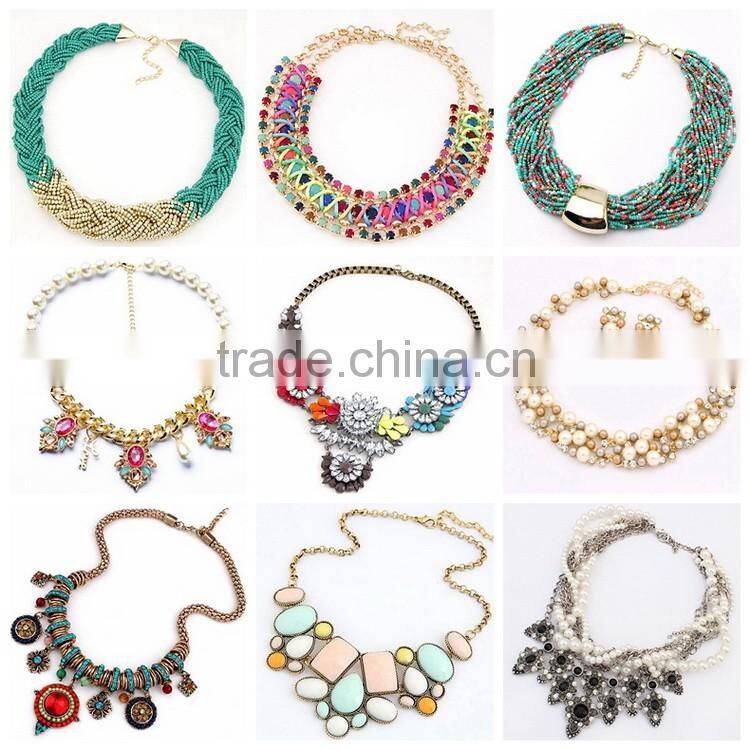 Multicolor alloy imitation choker necklace wholesale jewelry