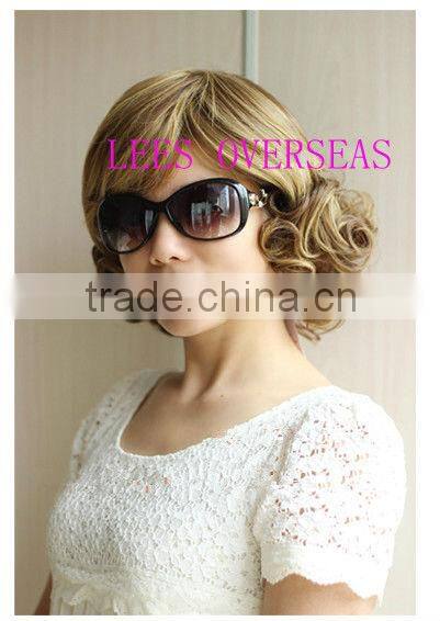 Summer hot sale pear flower golden short wig