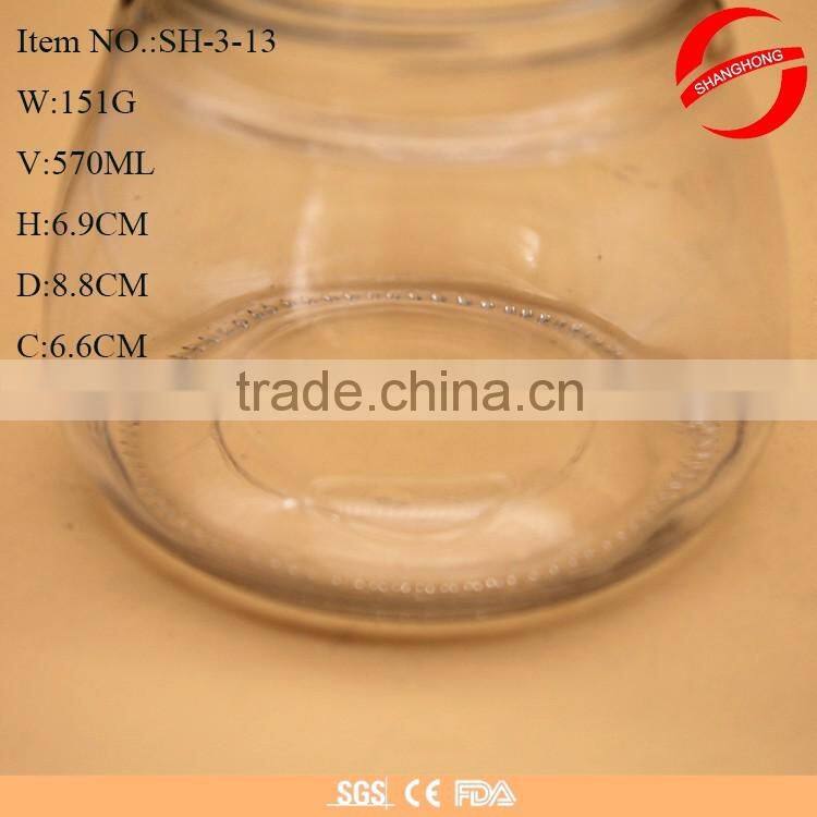 570ML 19OZ Fat Body Glass Jam Jars With Lids For Sale