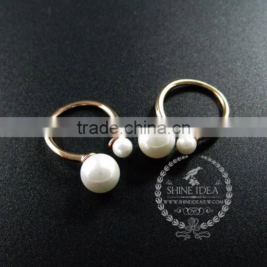 925 solid sterling silver rose gold ring with pearl adjustable ring fashion women jewelry 6210038