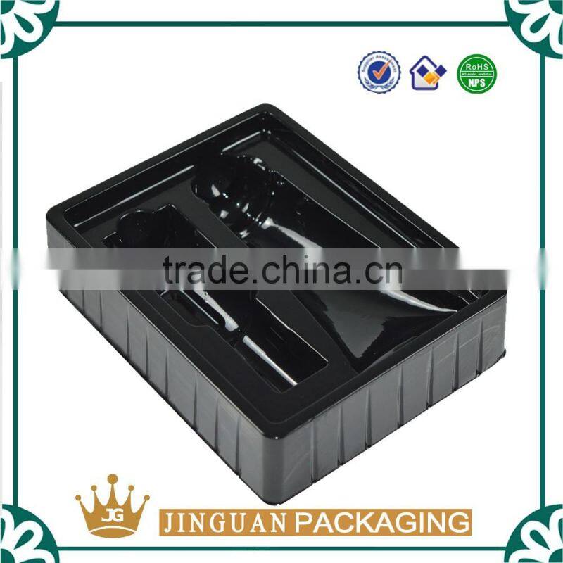 Customized Shape and Logo Black PVC Tray for Cosmetics