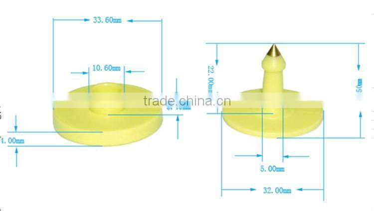 Plastic tracking rfid animal ear tag