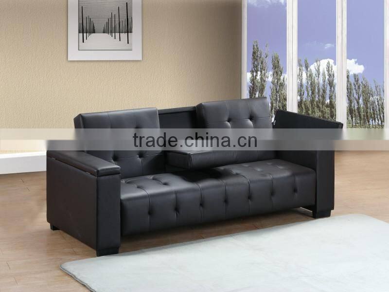 Black leather sofa bed storage with simple design sofa bed