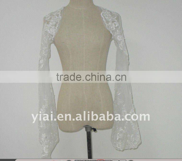JK66 women Beaded Long sleeves wedding jacket