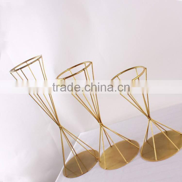 LDJ560 artificial flower gold plated flower stands for tables