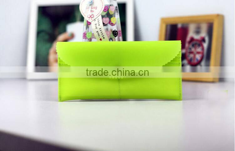 New Cheap Candy Color Plastic Wallet ID Credit Card Holder Business Case Phone Purse Ladies