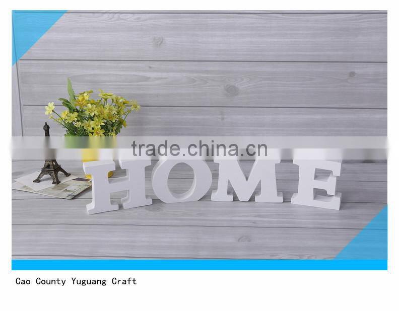 white MDF letter HOME decorative wood letter