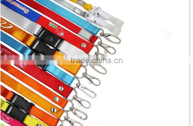 Shenzhen city factory bright single color silk-screen polyester lanyard