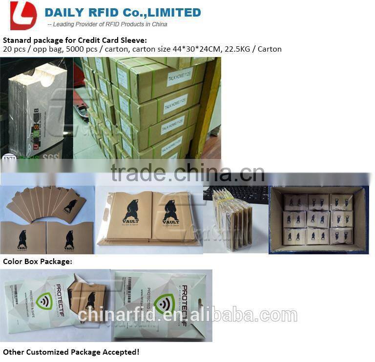 Wholesale Price RFID Card Shield PET Card Wallet with Custom Design