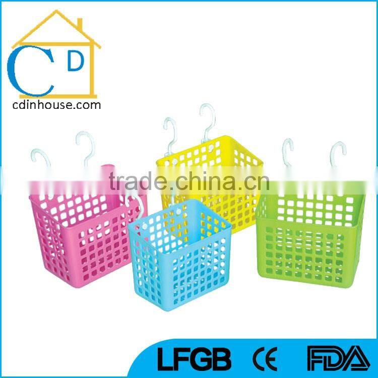Colorful Small Storage Plastic Baskets with Hook