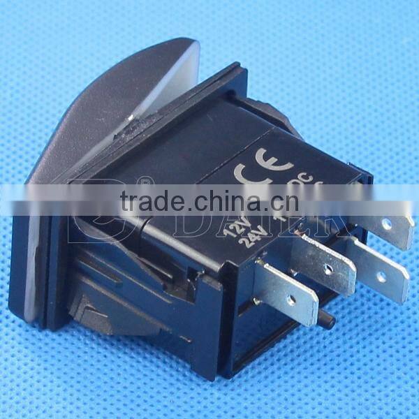 1 Lens 4 Pins ON-OFF Waterproof Rocker Switch With Two Red Lights