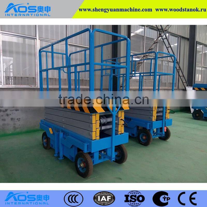 Small Hydraulic Work Lifter With Platform Height 4m