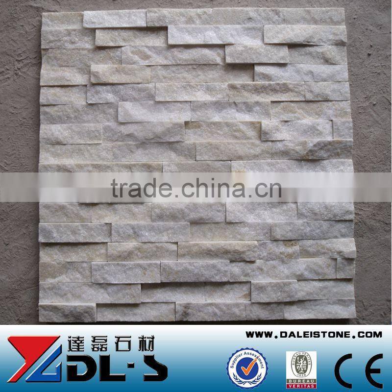 Natural Rough Crystal White Quartz Wall Cladding Stone Exterior Wall Tile