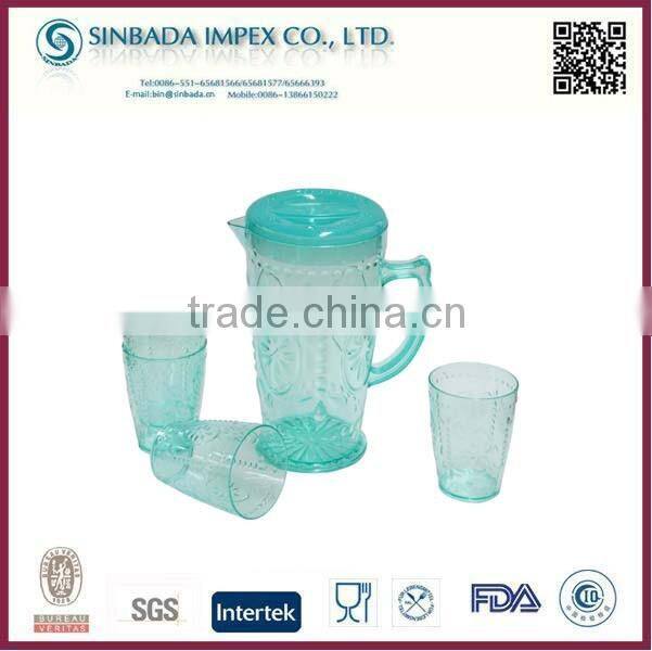 Competitive price collapsible 1.2L water jug set with 4 cups for sale