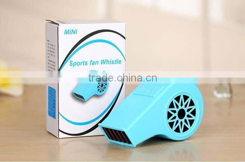Creative mini fan summer hand-held whistle Cool fan new ultra-thin portable two tranches variable speed fan