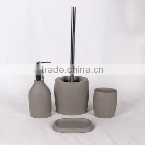 Natural concrete feature dark grey cement bathroom fittings 2015 cheap wholesale bath accessories sets