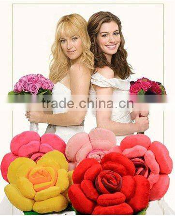 Supply fashion cute plush rose cushion stock small order