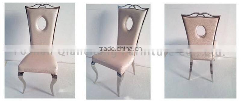 stainless steel leg leather dining chair modern