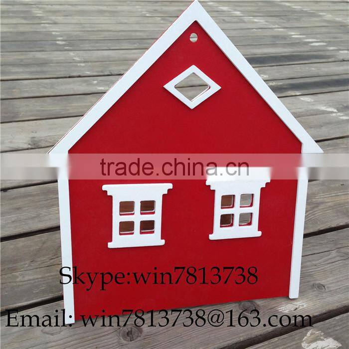 Wall Hanging Decoration Creative Children Room Decorative Small Red House False Window Mediterranean Style