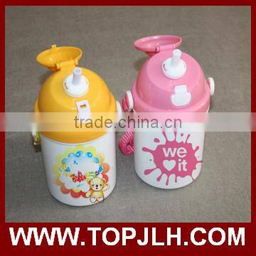 Kids school sipper straw plastic water bottle with custom logo