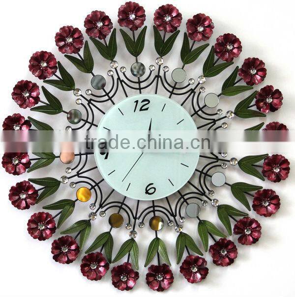 acrylic diamond metal wall clock