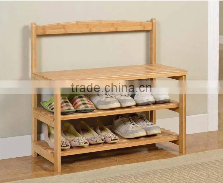 2015 new design entrance can sit wooden shoe rack