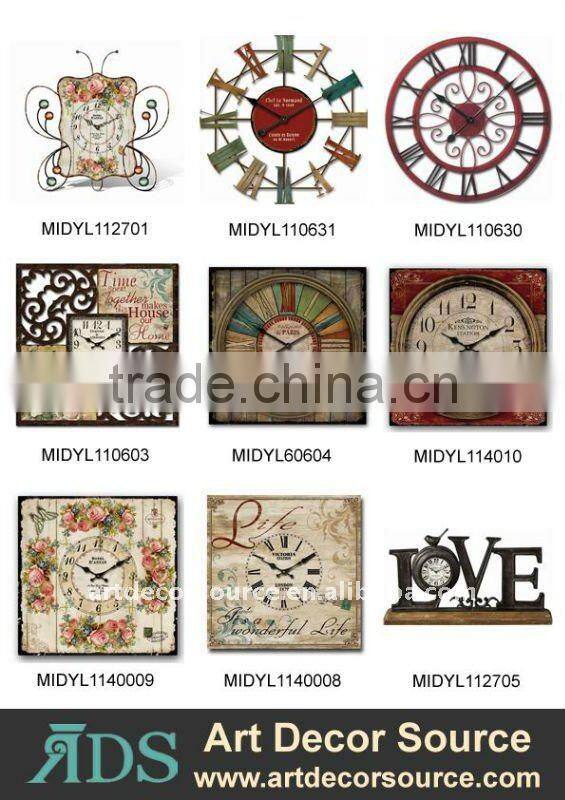 32"D MDF Wall Clock w/Glass