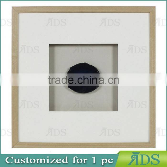 8X8 Shadow Box Frame with Natural Agate Stone Under Glass