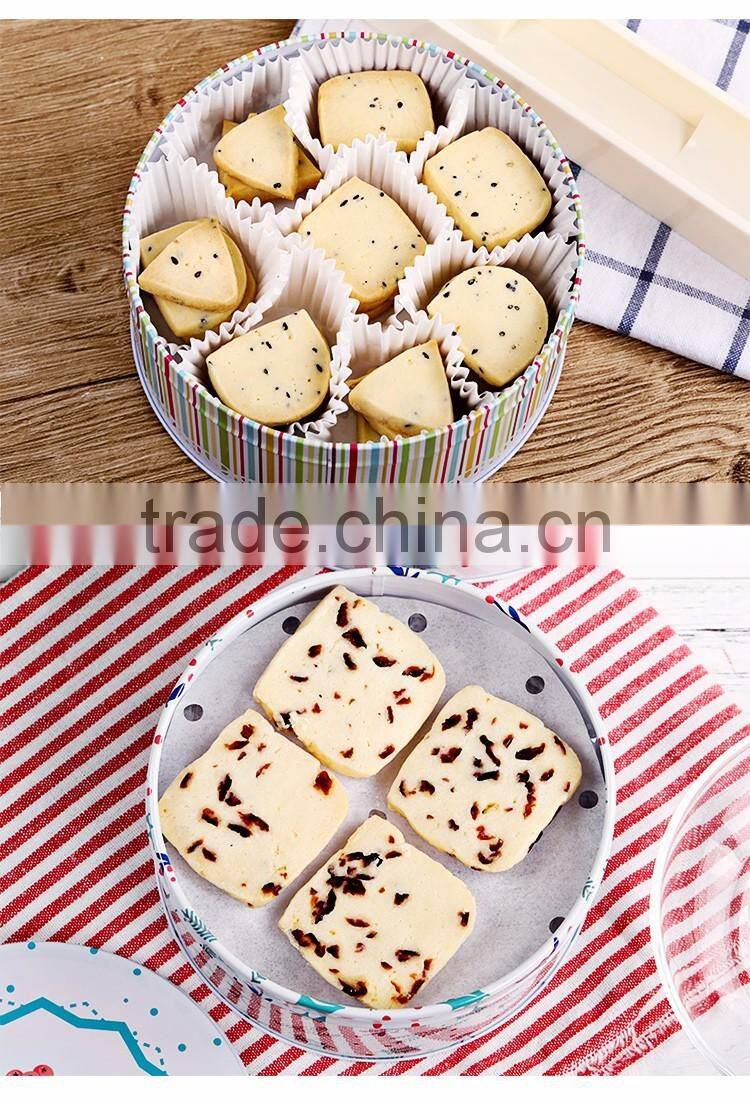 Food Grade Original Gourmet Round Cookie Cake Tin Storage Box