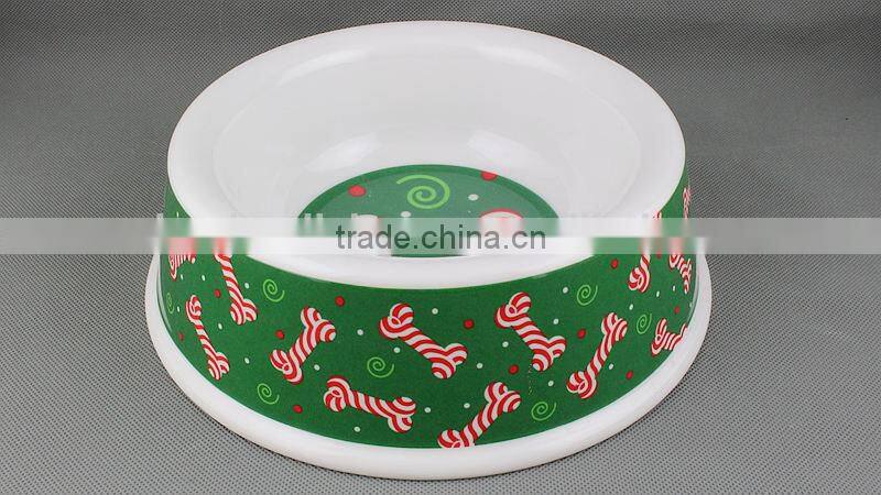 Plastic Pet Bowl With Logo outside