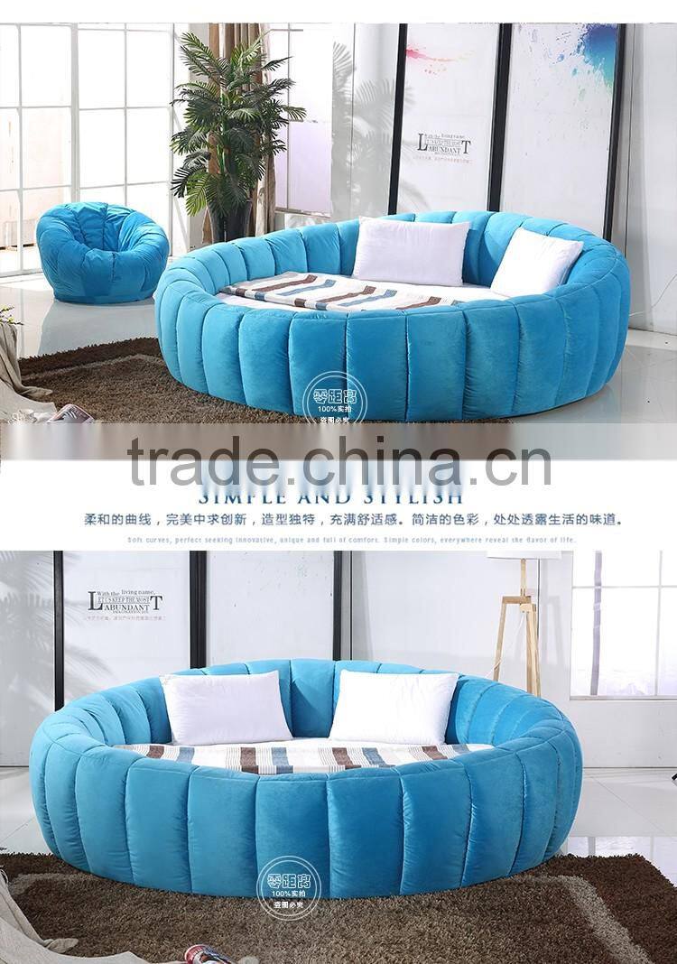 MMD03 sweet pink & blue pumpkin round bed can be customized 2016 alibaba new classic children kids baby furniture