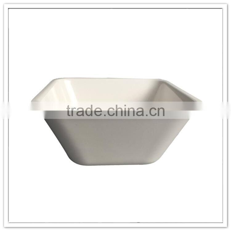 Cheap hard deep biodegradable melamina soup square white plastic bowl for hot food