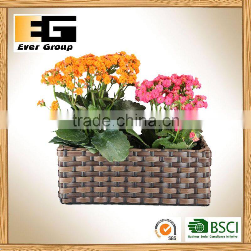 Rectangle PE/Plastic Rattan Outdoor Flower Pot