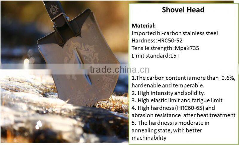 New Function Outdoor Multifunction Fishing Tool Knife Shovel Hammer Fire Flint Flashlight