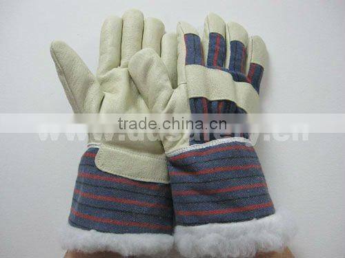 DDSAFETY Cow Grain Winter Gloves Stripe Back Boe Lining Driver&winter Gloves