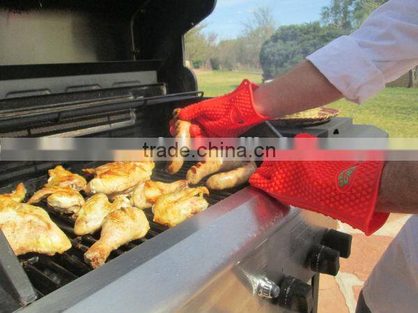 oven mitts anti-slip FDA standard silicone rubber oven mitts 100% silicone gloves
