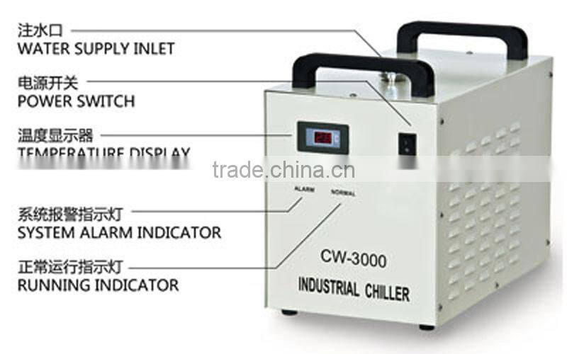 CW-3000DG industrial water chiller thermolysis type chiller AC110V 50Hz 50W per Celsius Degree for glass laser tube