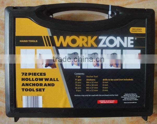 72 pcs Hollow Anchor and Tool set