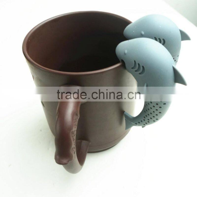 16159 Silicone Shark Infuser Loose Tea Leaf Strainer Herbal Spice Filter Diffuser