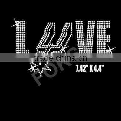 Spurs Nation hot fix rhinestone transfer for T shirt