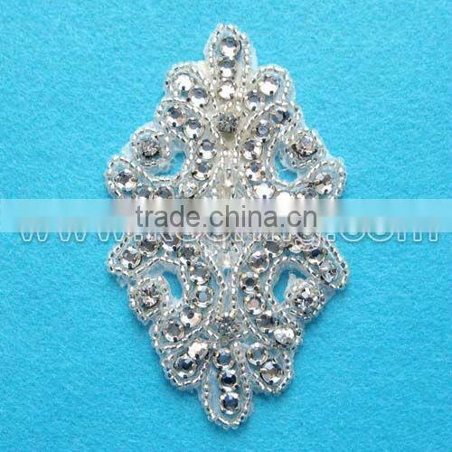 Crystal clear rhinestone applique sew on garment wholesale for Bridal WPH-134
