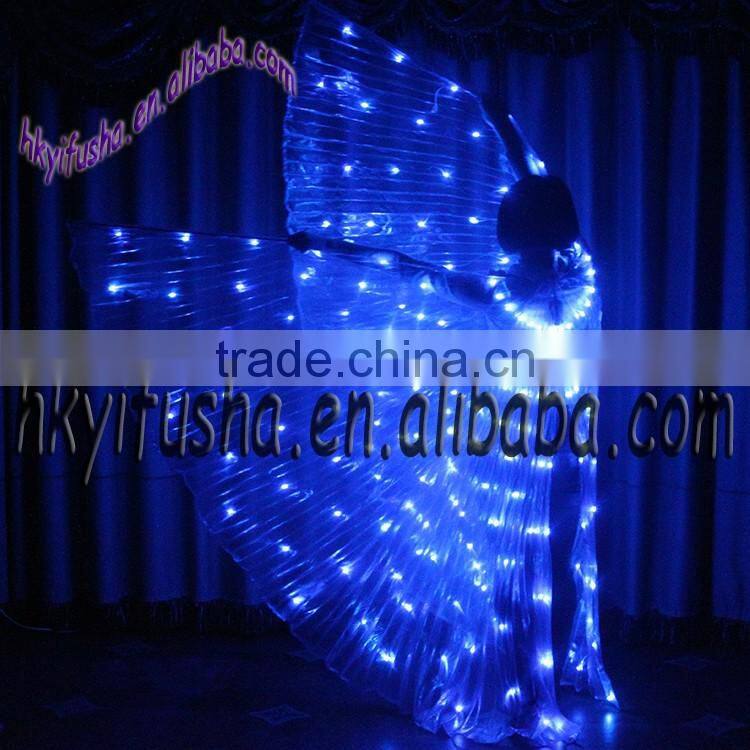 Yifusha solid colors belly dancing open LED wings
