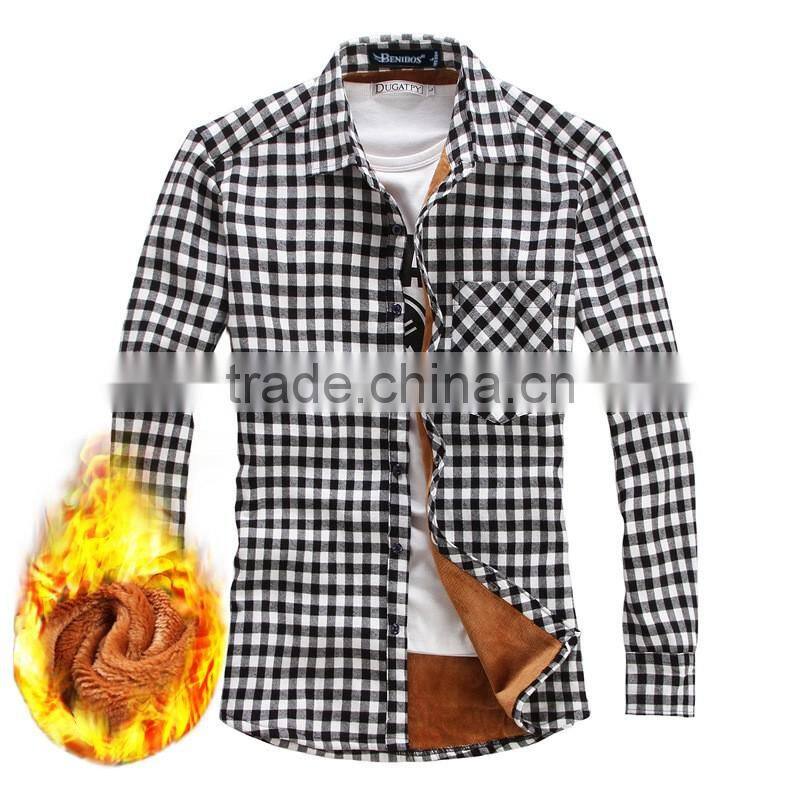 OEM 2016 Fashion Check latest shirt designs for men , Fleece Casual Shirt men