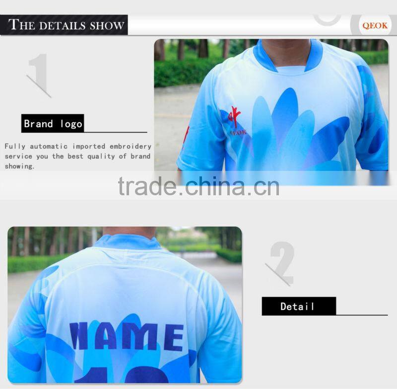 Light Blue with Flower Pattern Men's Hockey Shirts Hockey Wear