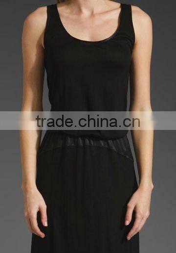 oem!long dress!sleeveless!12DR048 2012 Summer Great Selling Black Maxi Ladies Dress