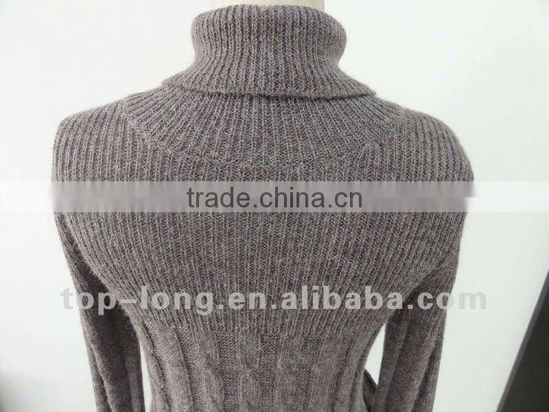 Women High neck winter sweater dress knitwear