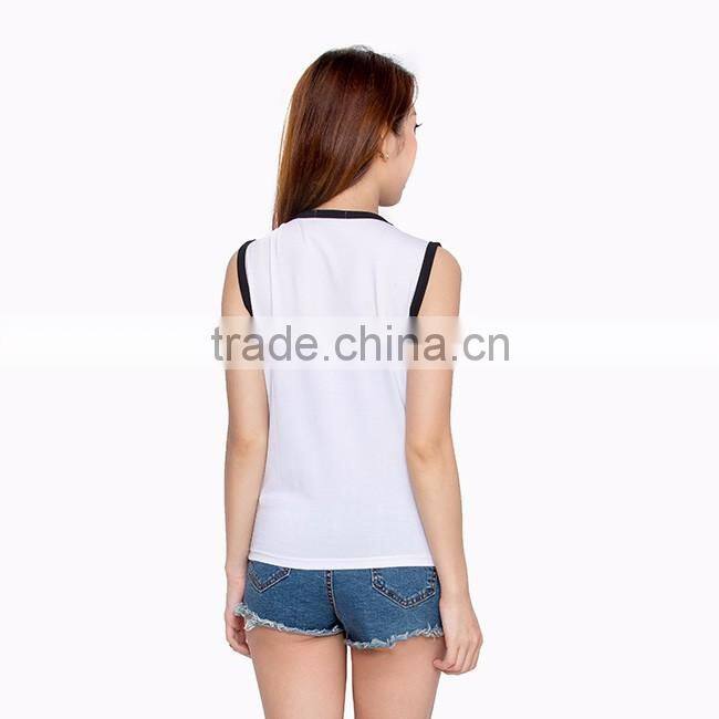 New fashion of tank top, customize printing of women tank top, 100% cotton