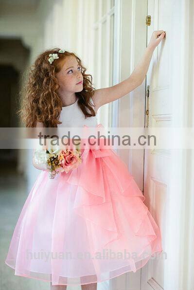 2 colors sweety halter gown little queen flower girl dress