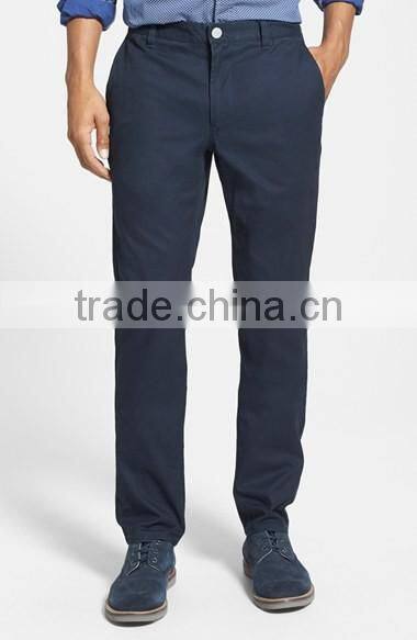 OEM Wholesale Tailored Fit Washed Cotton Pants Trousers